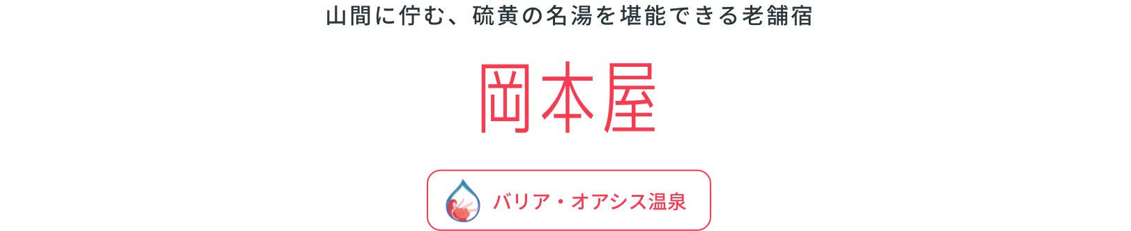 山間に佇む、硫黄の名湯を堪能できる老舗宿岡本屋