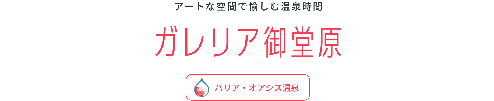 アートな空間で愉しむ温泉時間ガレリア御堂原